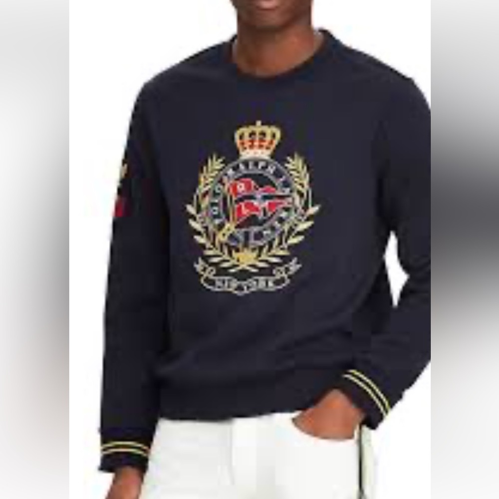 Polo Ralph Lauren Men's Embroidered Fleece Sweatshirt creek patch sz small nwt